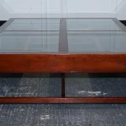 Very Large Coffee Table with Marquetry Glass Panels by Kennedy Harrods
