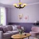 Art deco chandelier in copper with 6 glass tulips.