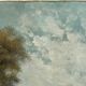 Antique oil painting on canvas, landscape, signed Lucien Félix Henry, 19th century