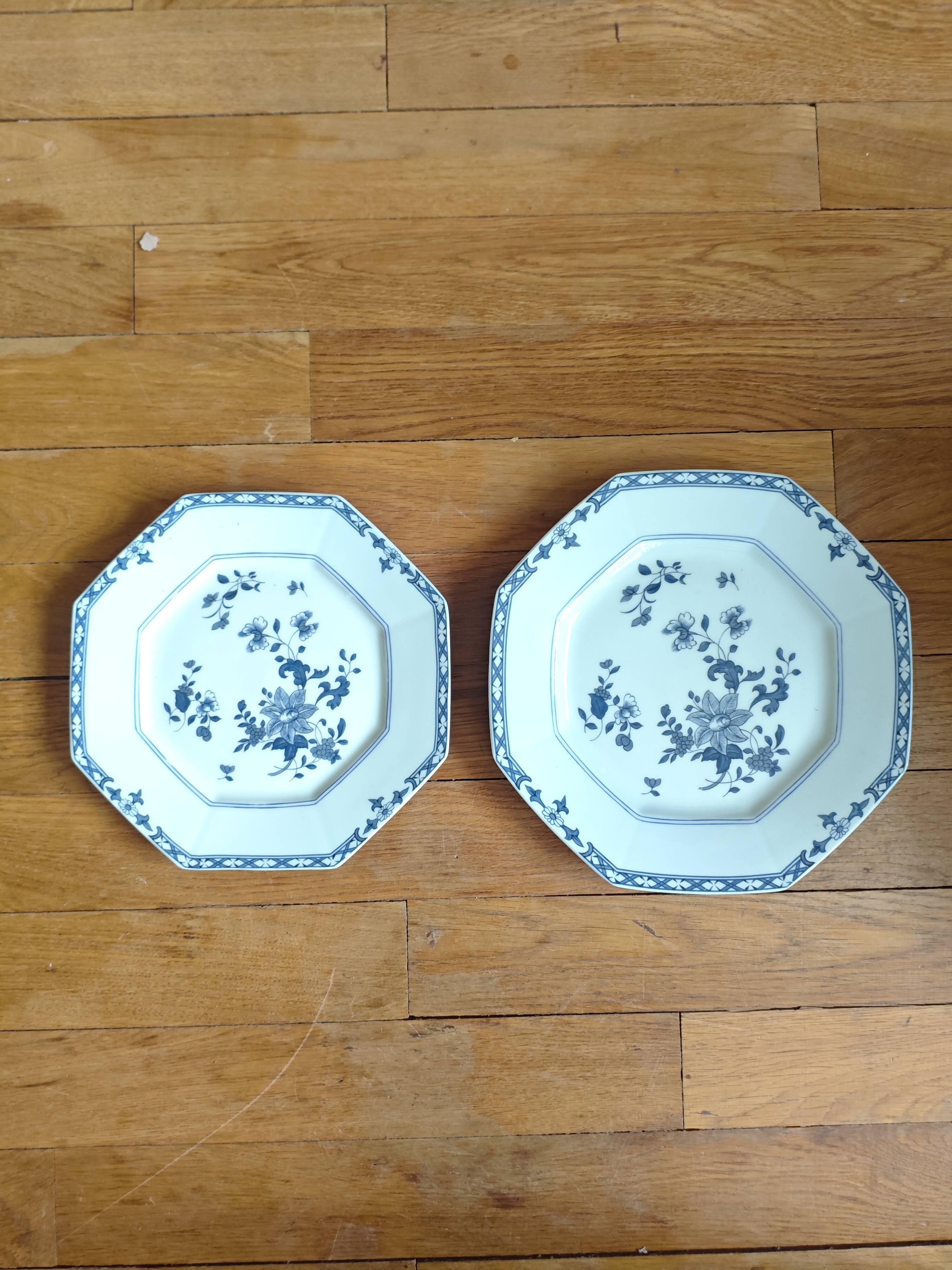 Assiettes porcelaines Raynaud décors Amphitrite compagnie des Indese des q