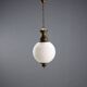 Vintage brass and opaline glass chandelier, Italian design from the 1960s.