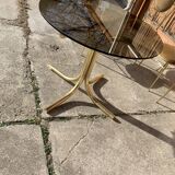 Vintage italian brass dining chairs and table by paolo salice, 1970s, set of 5