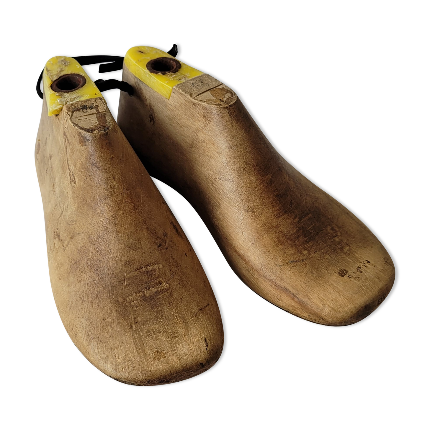 Pair of old wooden shoe shapes