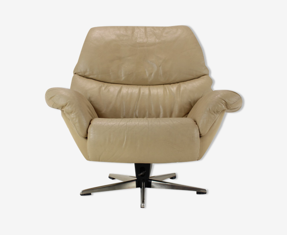 Fauteuil en cuir réglable scandinave par Peem années 1970, Finlande