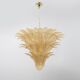 Barovier & Toso Style Gold-Palmette Murano Glass Pendant Chandelier