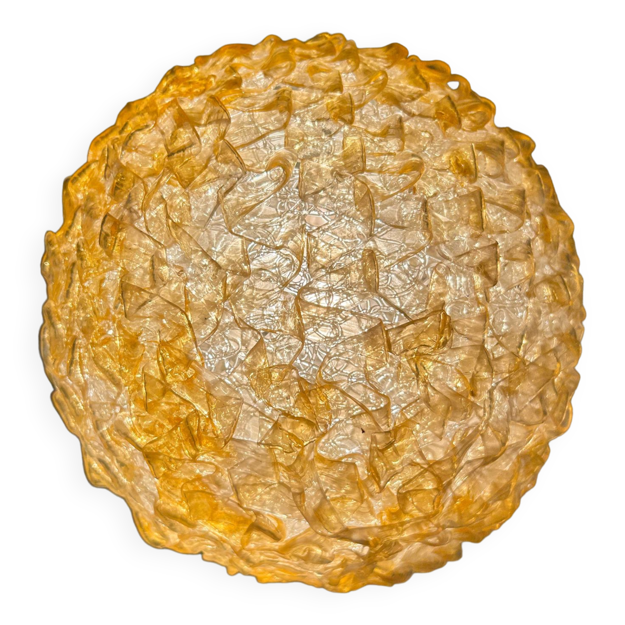 70s amber plastic chandelier