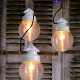Industrial lamp in glass and metal