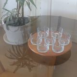 Old Scandinavian teak turntable aperitif tray