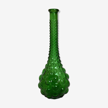 Bouteille en verre verte bulles Italie