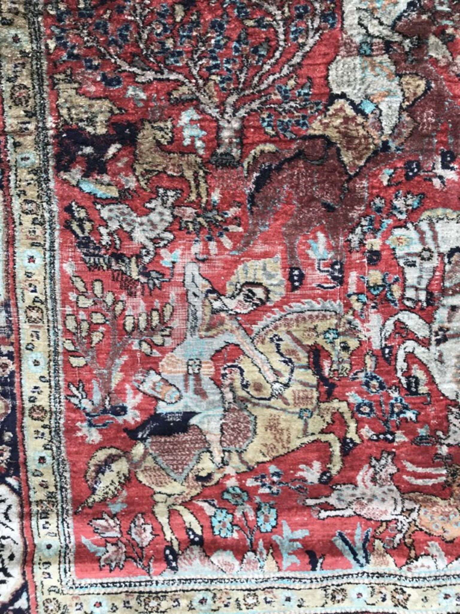 Vintage Persian Ghoum 108 X 164 CM hand made silk carpets