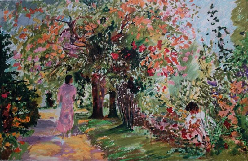 Yvonne Cheffer Delouis: The Garden in Spring, original signed lithograph