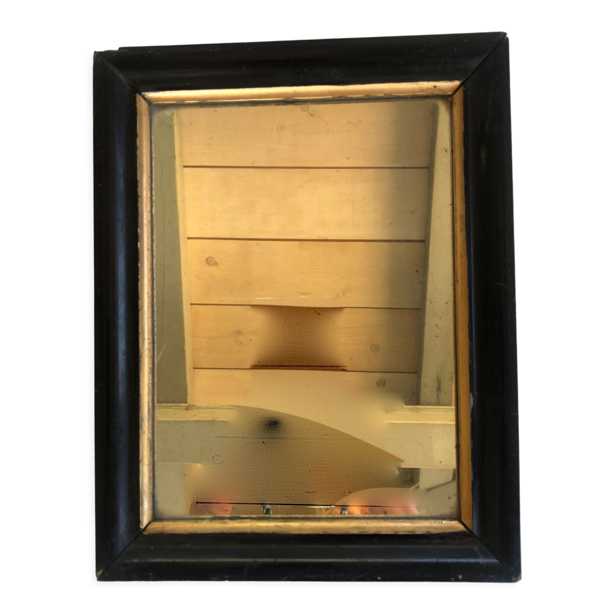 Old mirror black frame 30x23cm