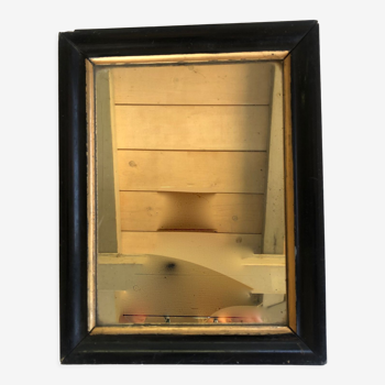 Miroir ancien cadre noir 30x23cm