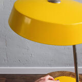 East germany vintage yellow table lamp by veb narva leuchtenbau, 1960s