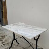 Marble and cast iron restaurant bistro table