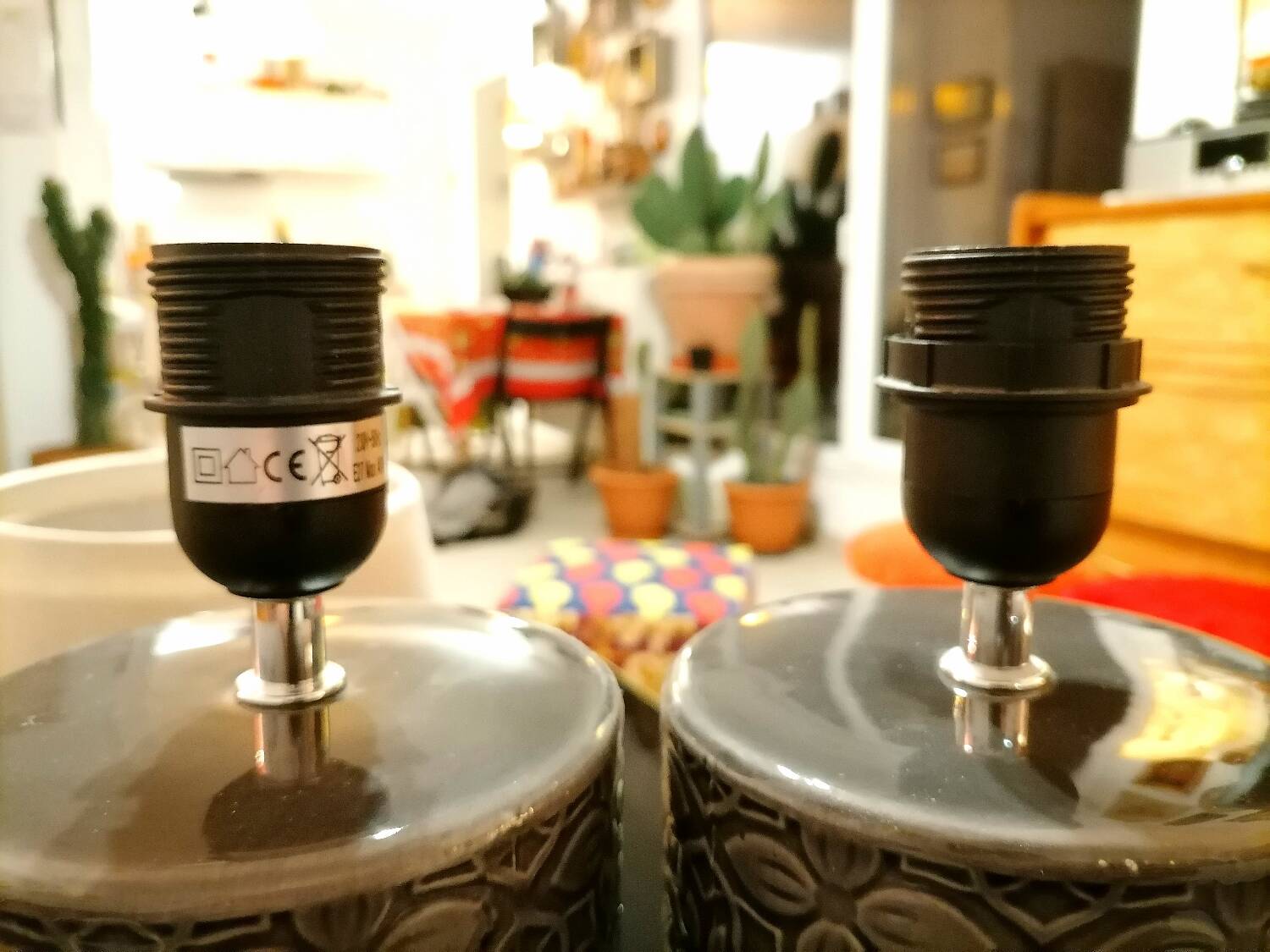 2 lampes en céramique avec leur abat-jour