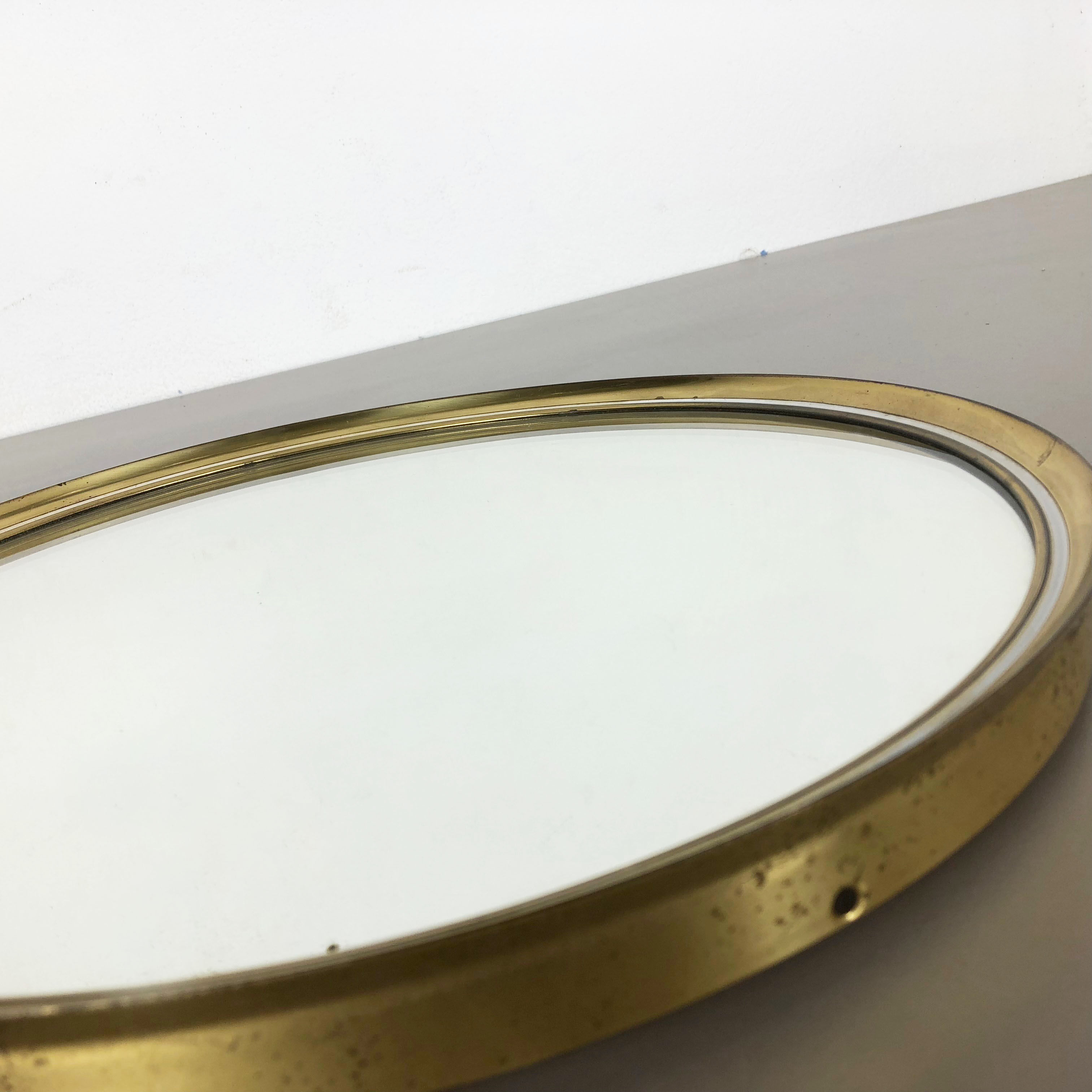 German modernist wall brass mirror Vereinigte Werkstätten München 1950s