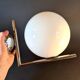 Pair of FLOS IC Lights C/W2 Wall Lights – Chrome & Globe Ø30 – Blown Glass