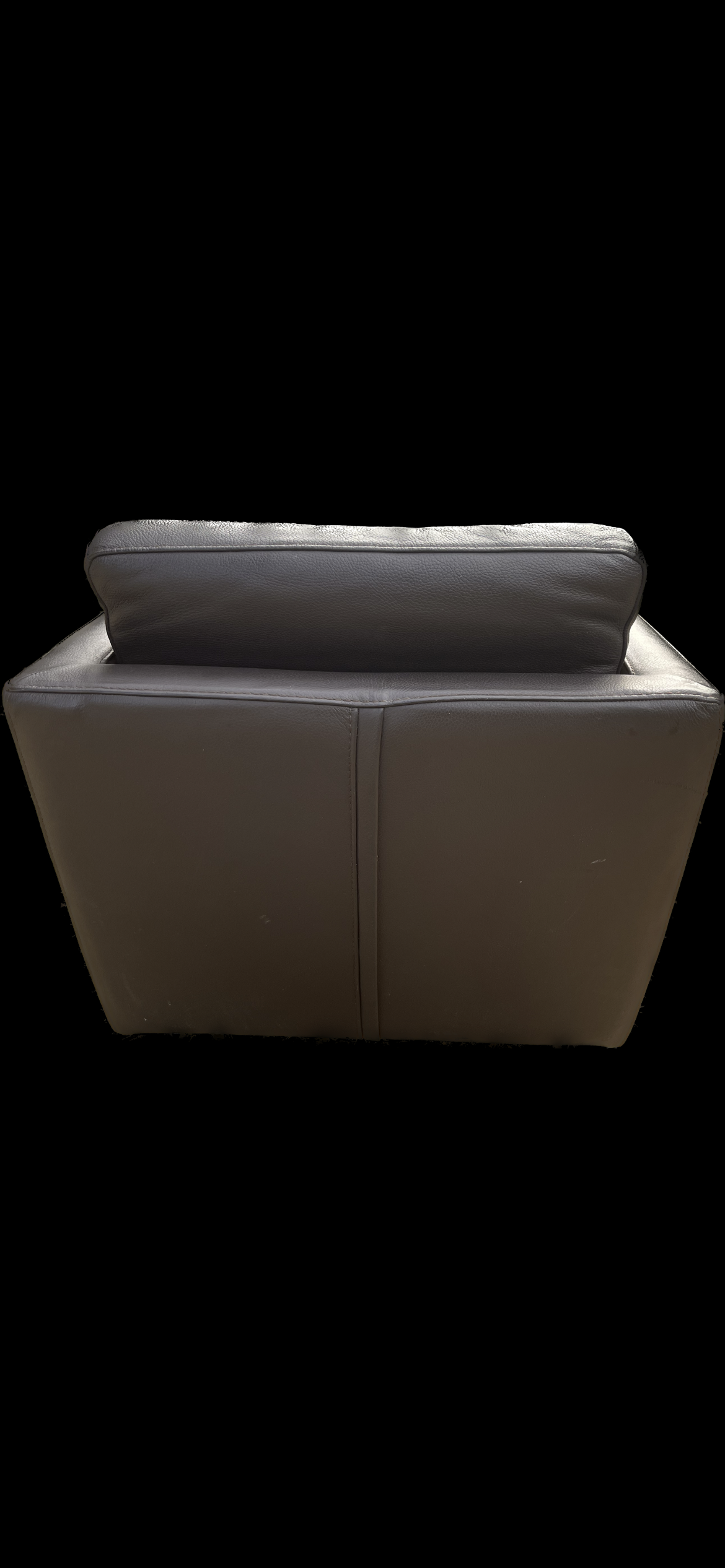 Leather armchair metal base