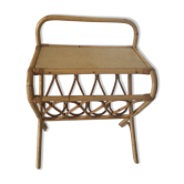 Vintage rattan magazines rack
