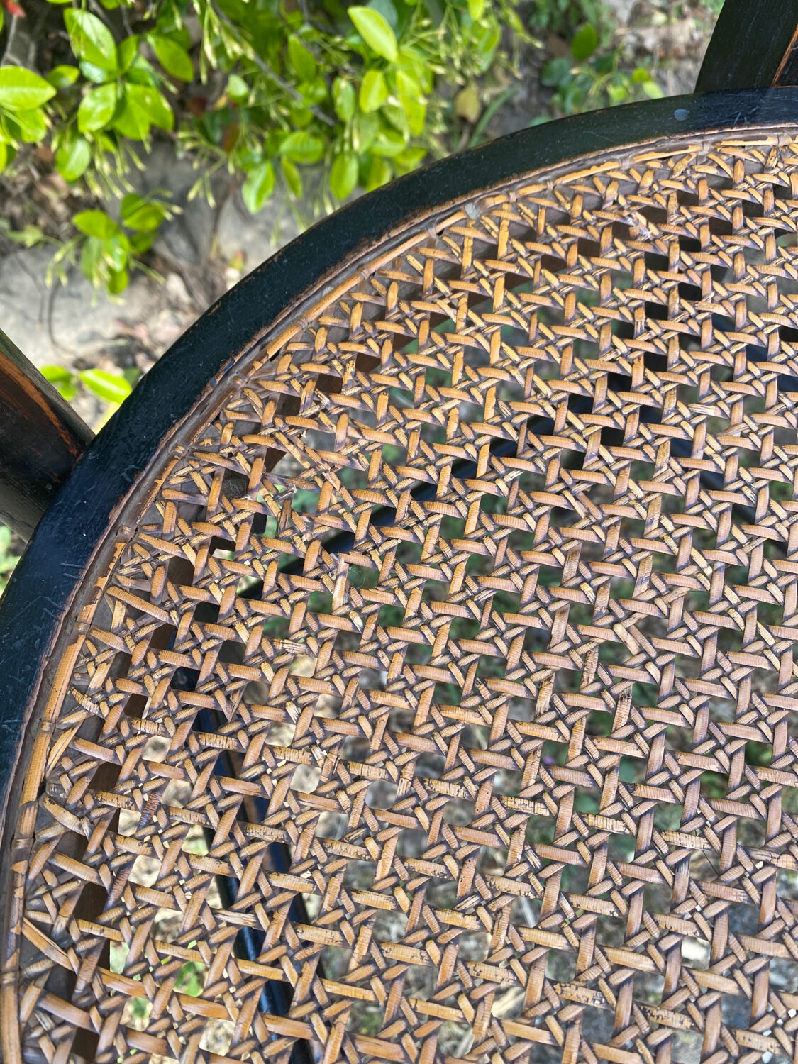 4 Napoleon III blackened wooden chairs