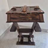 Antique Jugendstil work table — oak and copper fittings, circa 1900