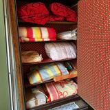 Armoire Napoléon III en ronce de noyer avec grand miroir - 19ème siècl