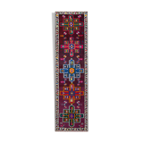 Handmade Distressed Oriental Multicolor Runner Carpet 90 cm x 332 cm