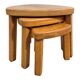Set 3 Vintage brutalist oak side nesting tables triangular