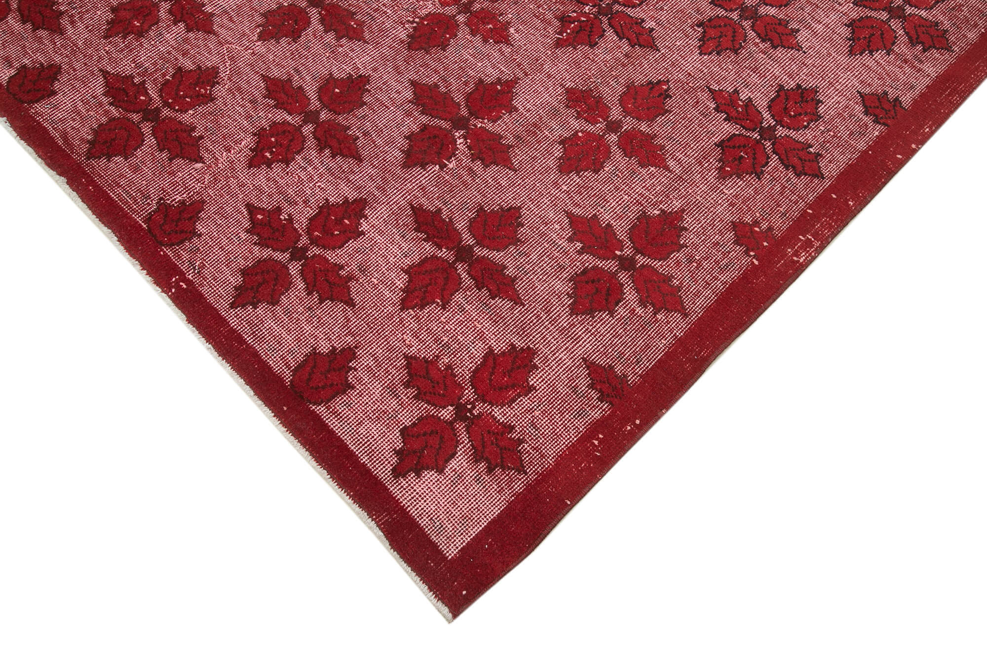 Handmade carved anatolian 1980s 180 cm x 280 cm red rug
