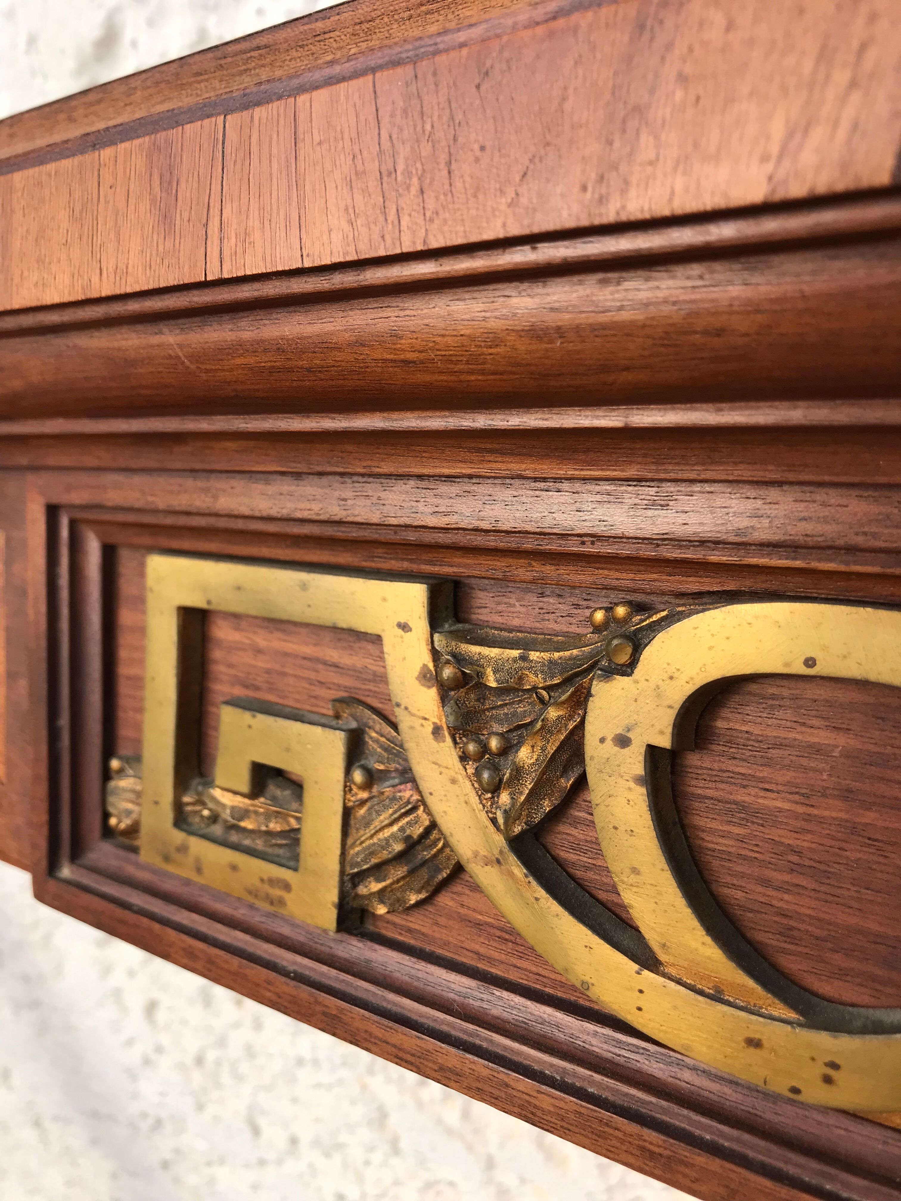 Art deco inlaid and bronze 3-door wardrobe circa 1920