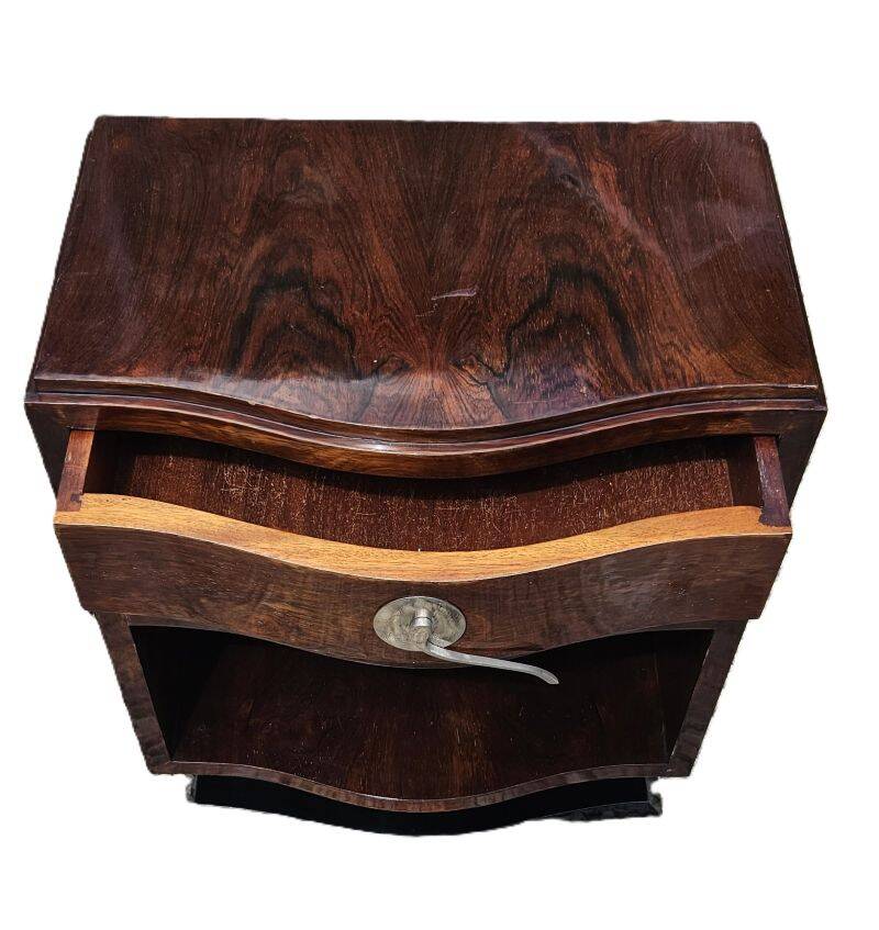 Art Deco Bedside Table in Varnished Rosewood