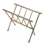 Brass Bamboo Magazine Rack ★ 50s 60s 70s Mid Century Modern Danish Design