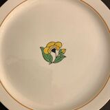 9 assiettes plates Salins Terre de Fer, modèle Christian, 1920