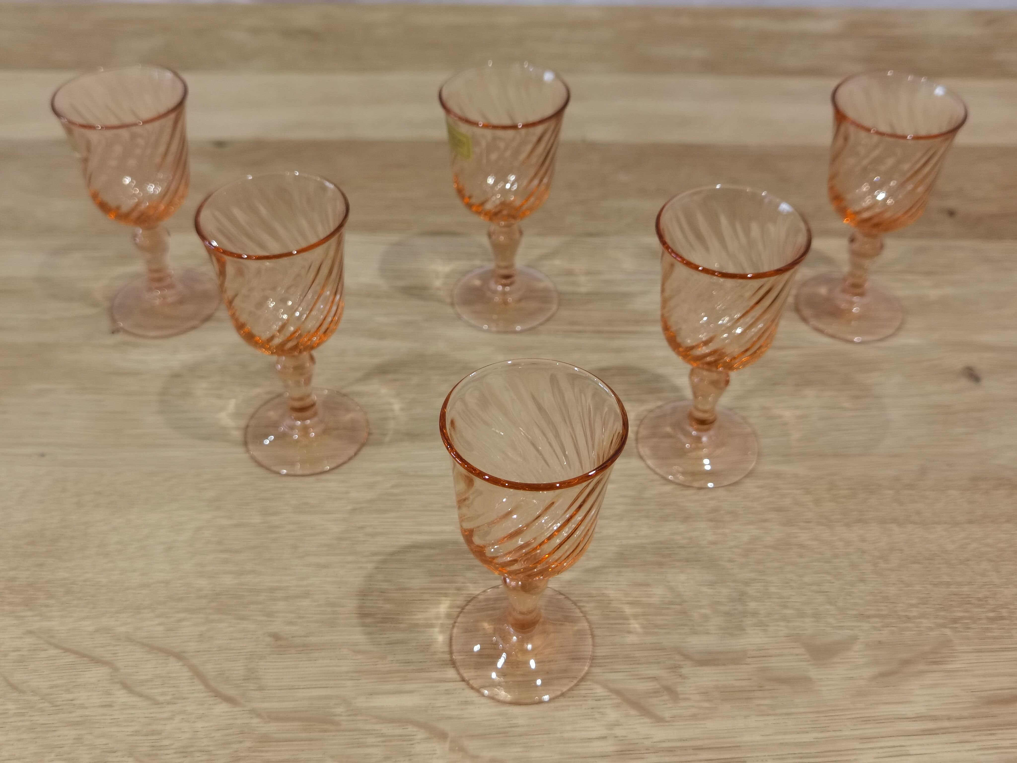 Set of 6 Luminarc Rosaline liqueur/port glasses