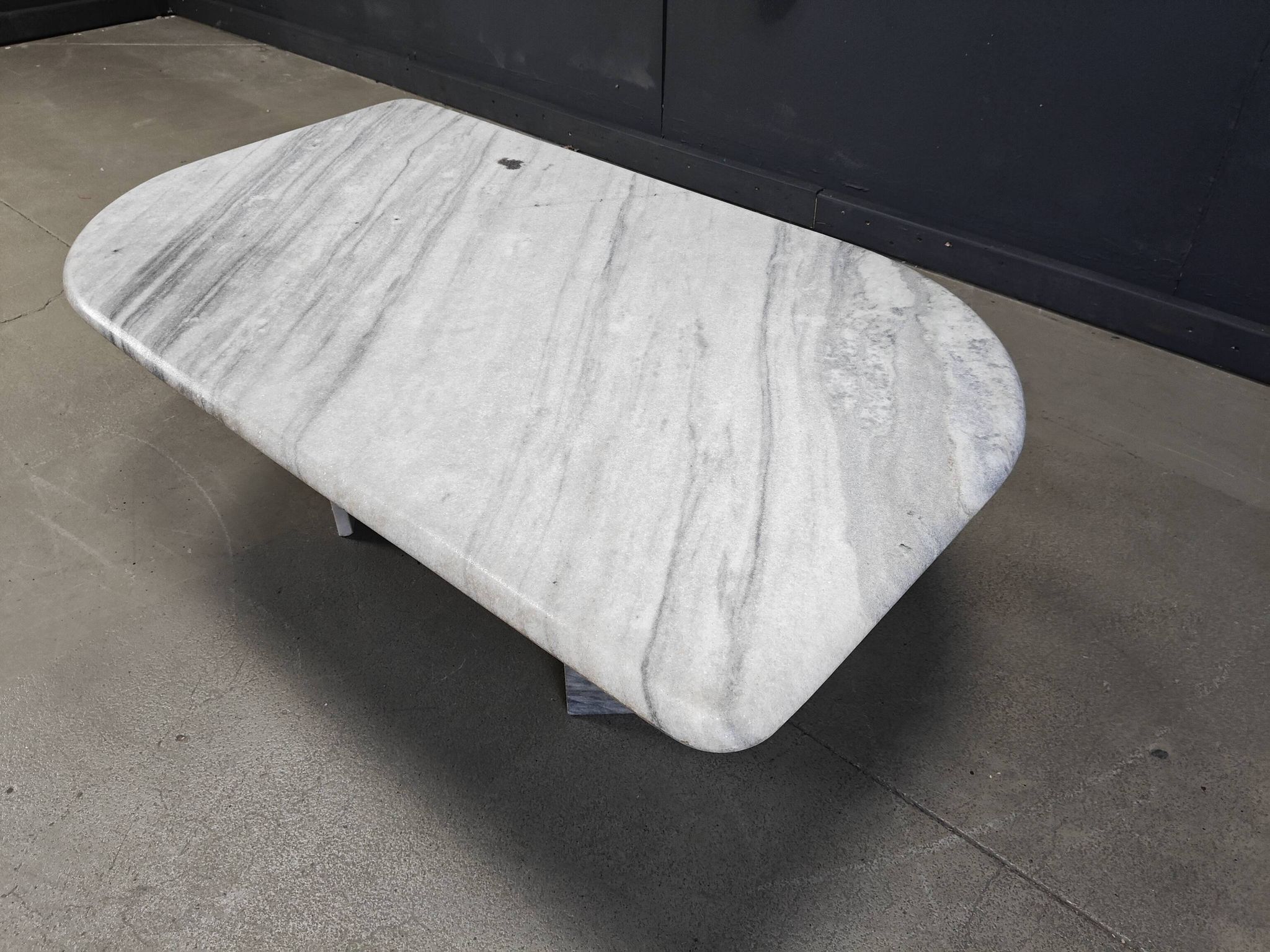 Table basse vintage en marbre blanc, années 1970