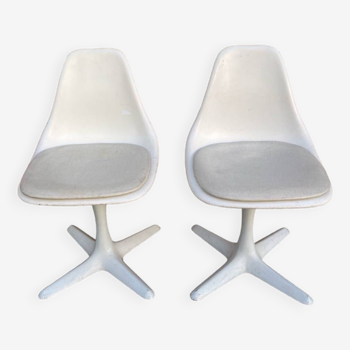 Pair of Ariana tulip chairs by Maurice Burke 1970s