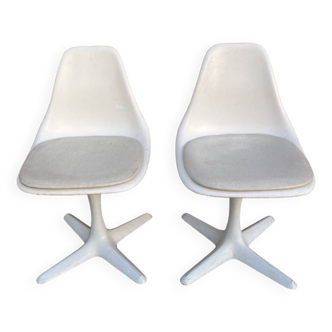Pair of Ariana tulip chairs by Maurice Burke 1970s