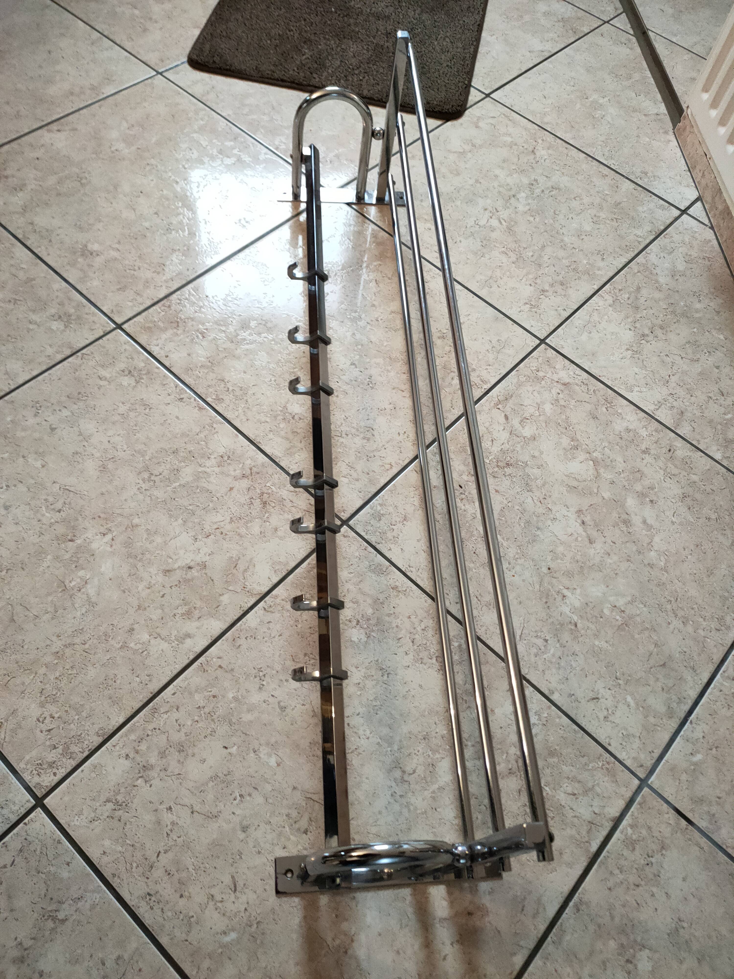 art deco coat rack in chrome metal