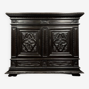 Sideboard or valet cabinet in blackened wood Renaissance style circa 1850