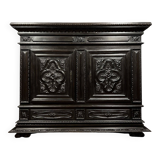 Renaissance style blackened wood sideboard or valet cupboard circa 1850