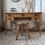 Blonde walnut desk and pine top 1900