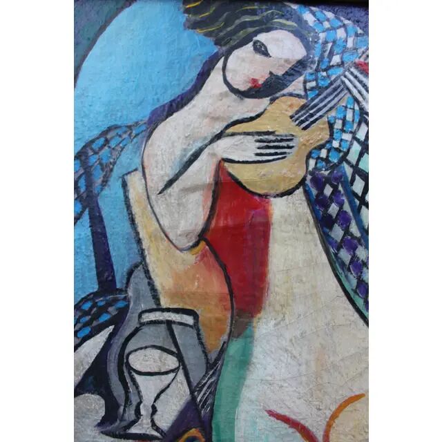 Modern Hungarian oil painting from the 1930s, tribute to Béla Kádár, nude female frame.