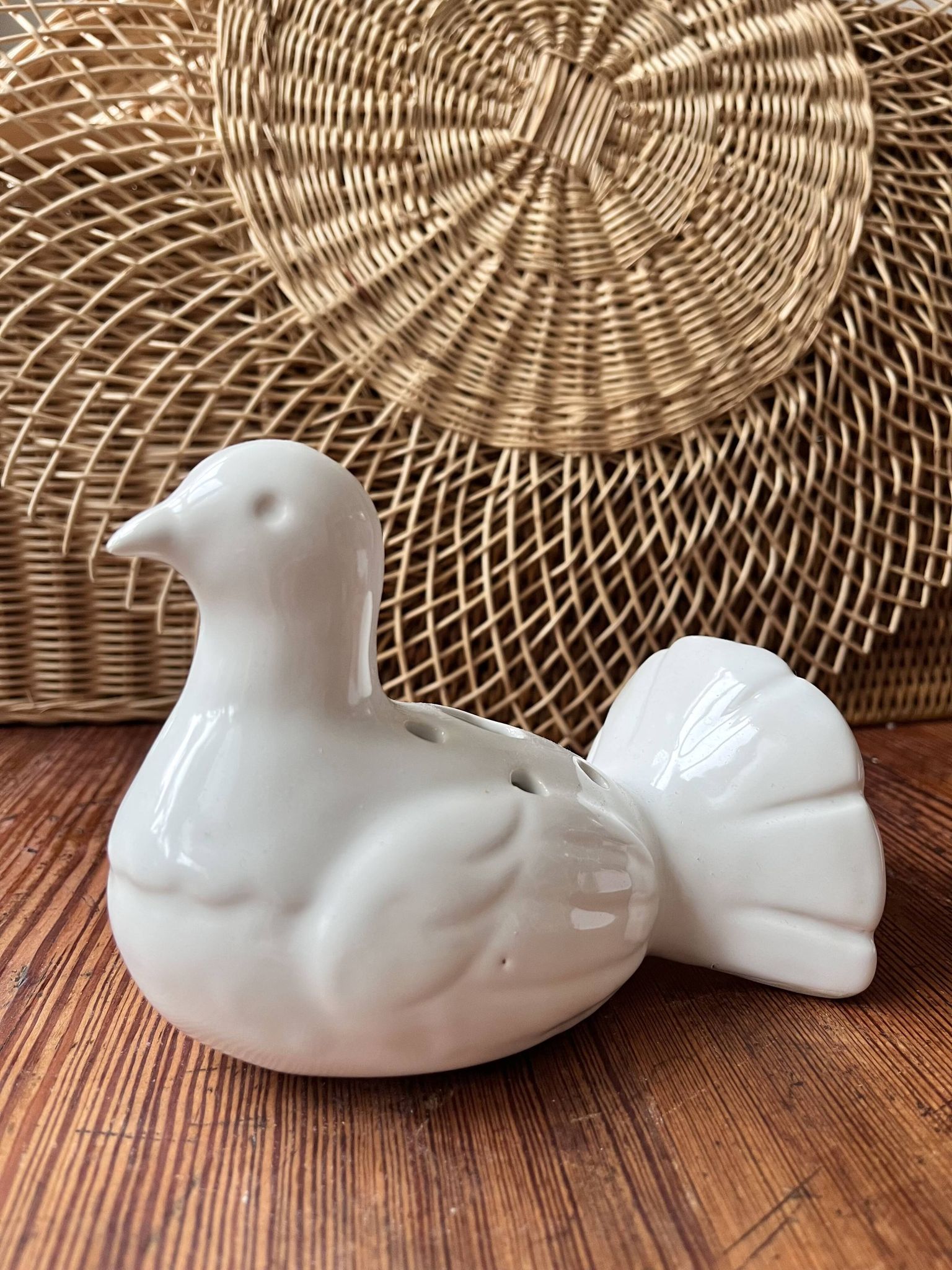 Ceramic vase bird flower spike
