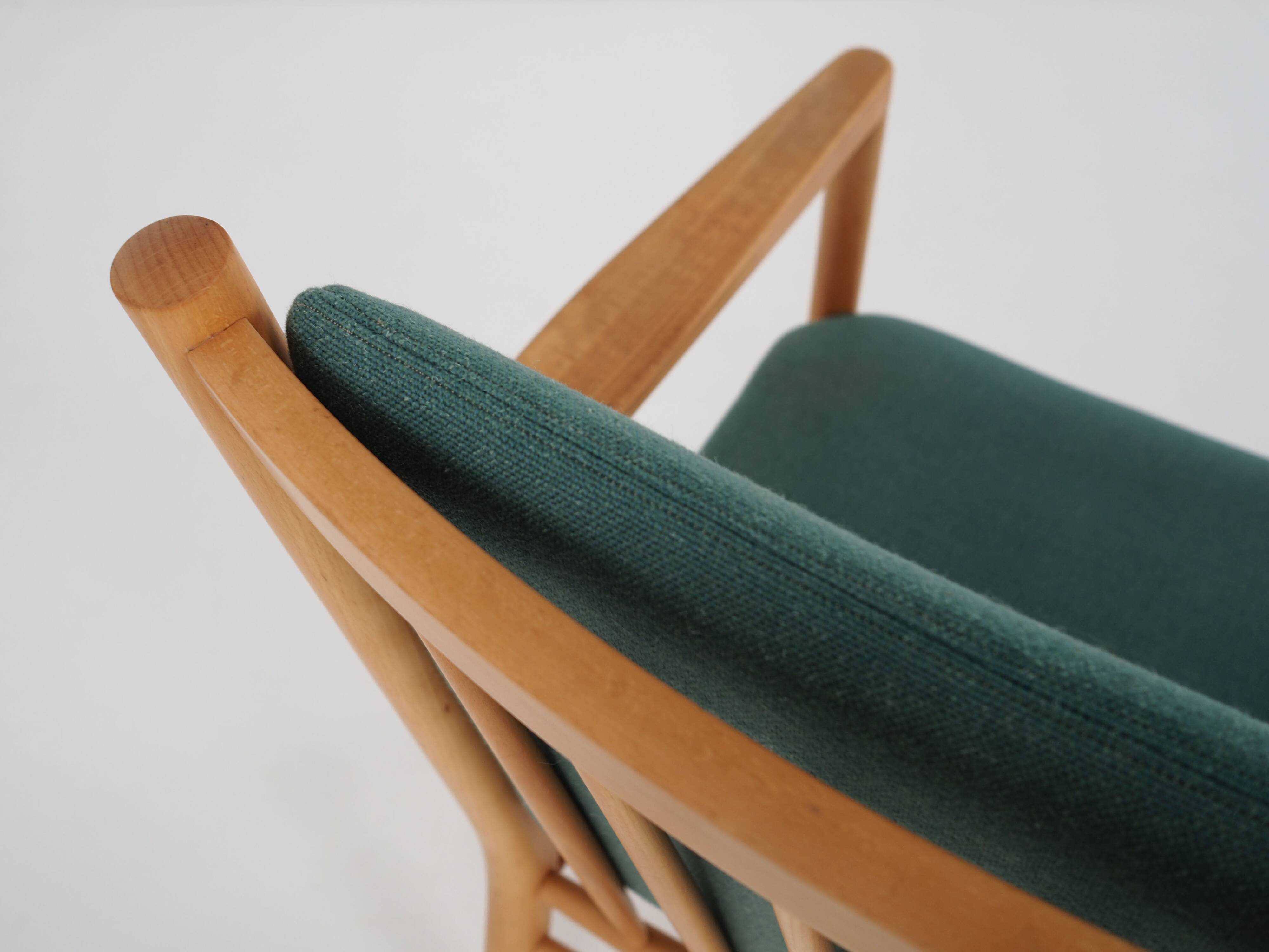 Beech armchair, Danish design, 1970s, designer: Erik Ole Jørgensen, manufacture: Tarm Stole & Møbelf