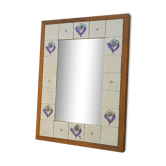 Miroir céramique et bois par michel boillot