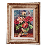 Peinture tableau ancien bouquet