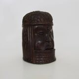 Tembé Art Noir Statue - Brown from Guyana in wood sculpture face Guyana 50s