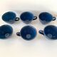 Set of 6 cups or cider bowls in glazed blue stoneware