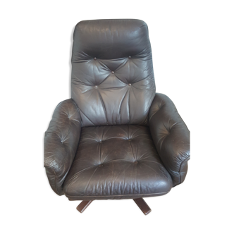 Fauteuil en cuir années 60 G.Mobel Suède